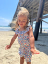 Kathy Romper in Blue Floral