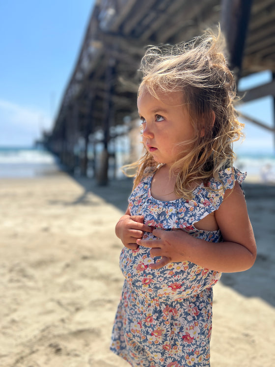 Kathy Romper in Blue Floral