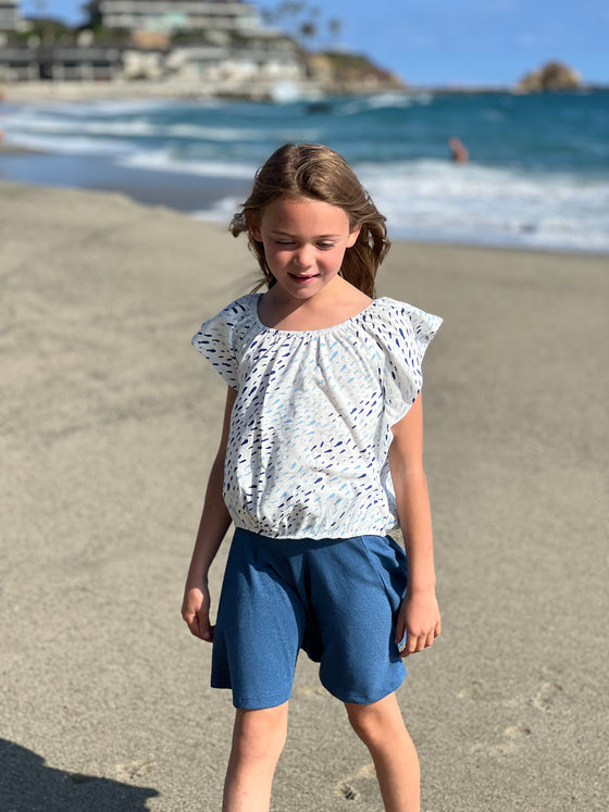 Lana Shirt in Blue Fish