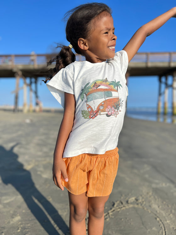 Jessie Shorts in Orange Stitch