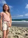 Esme top in Coral Ivory Stripe