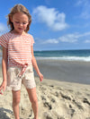 Esme top in Coral Ivory Stripe