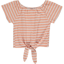  Esme top in Coral Ivory Stripe
