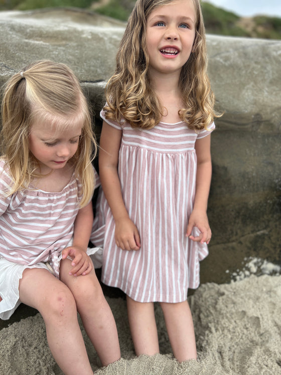 Esme Top in Lavender Stripe