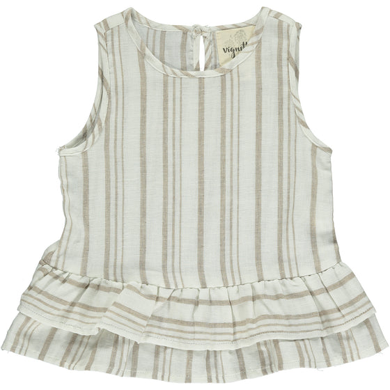 Amelia Tank in Tan Stripe