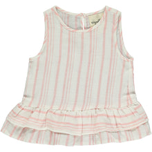  Pink stripe peplum tank for girls