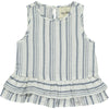 Navy stripe peplum tank for girls