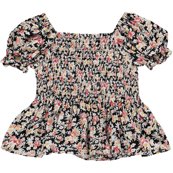 Eleanor Blouse in Black Floral