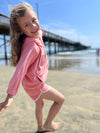 pink zip up Terry cloth hoodie for girls