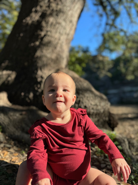 Francie Onesie in Burgundy