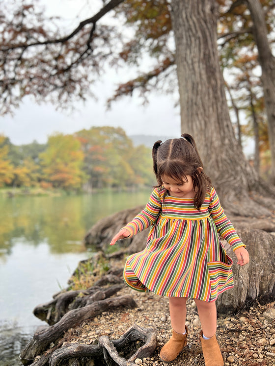 Rylie dress in candy stripe