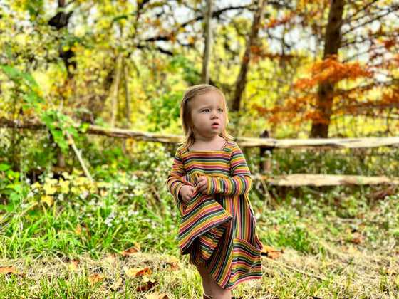 Rylie dress in candy stripe
