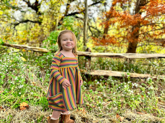 Rylie dress in candy stripe