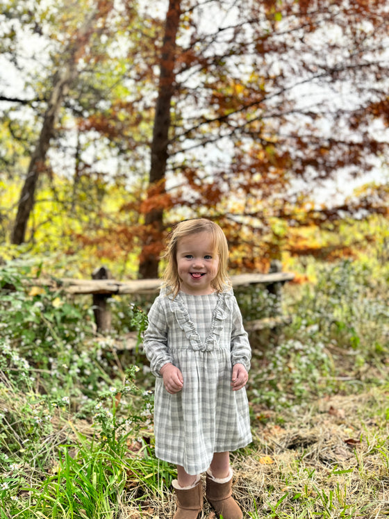 Rowan Dress in Gray Plaid