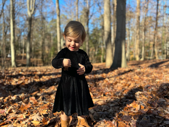 Merilee Dress in Black Velvet
