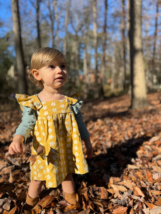 Opal Dress in Gold Embroidery