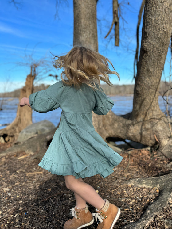 Saorise Dress in Dusty Teal