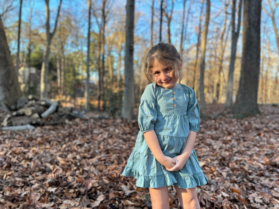 Saorise Dress in Dusty Teal