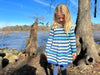Joanna-Dress in Blue Knit Stripe
