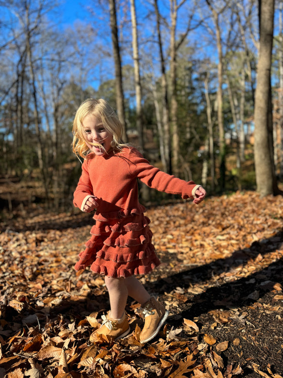 Arthie Dress in Pumpkin Knit