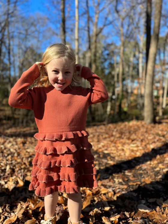 Arthie Dress in Pumpkin Knit