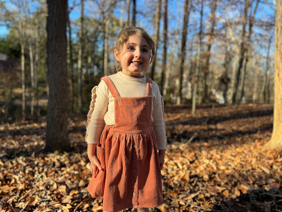 Autumn Pinafore in Dusty Peach