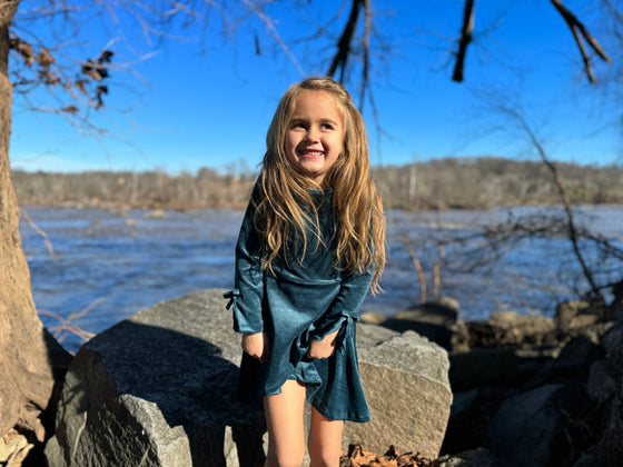 Shiloh Dress in Dusty Teal