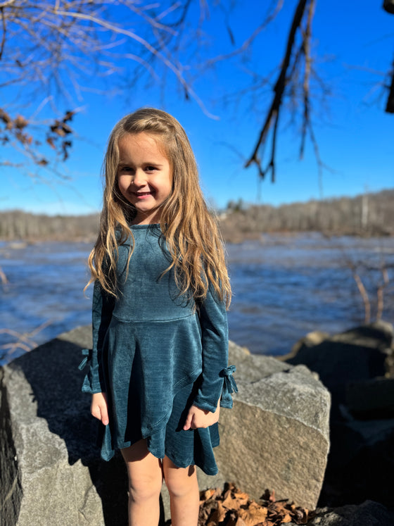 Shiloh Dress in Dusty Teal