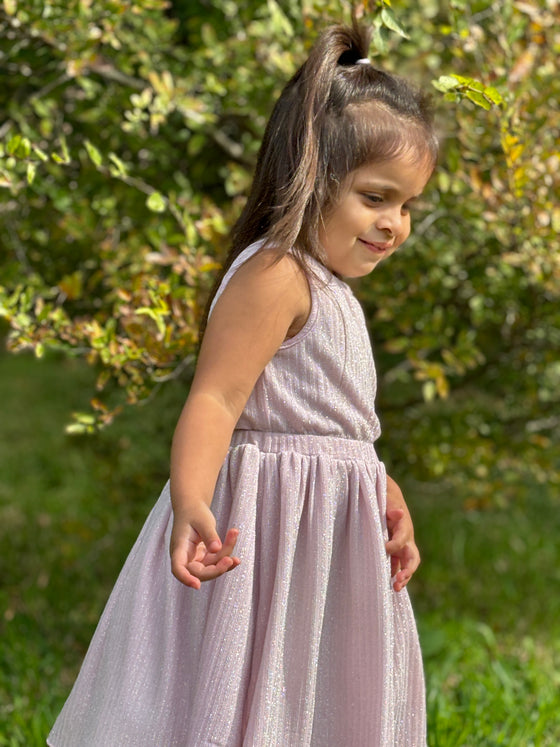 London Dress in Blush Sparkle