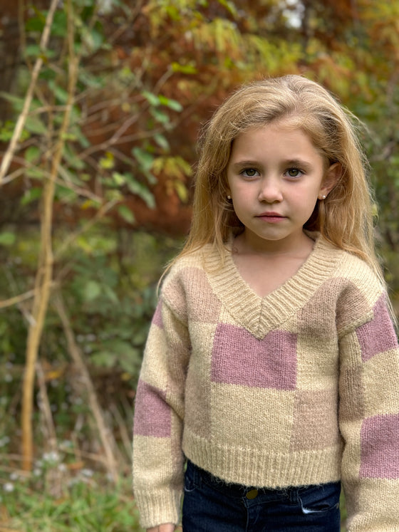 Jackie Sweater in Rose Checker