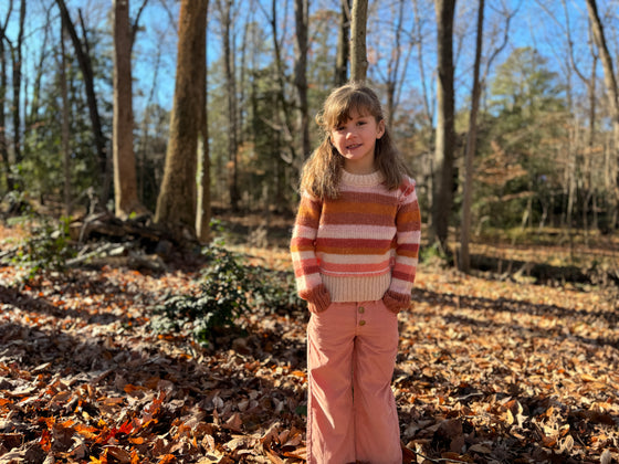 Donna Sweater in Coral Stripe