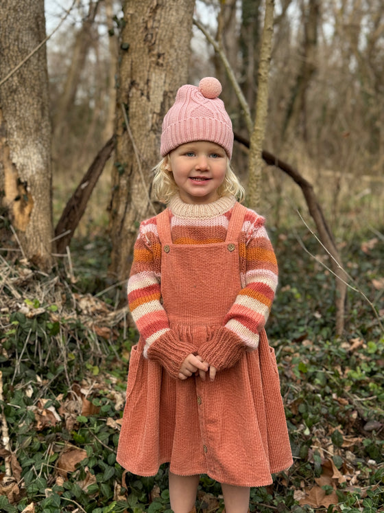 Autumn Pinafore in Dusty Peach