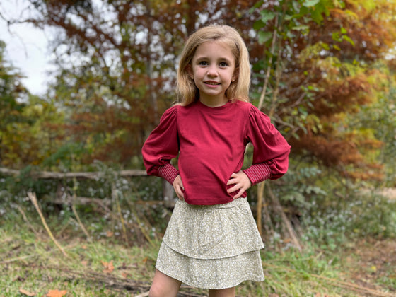 Jessa T-shirt in Burgundy