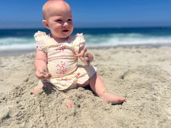 Amber Onesie in Pink Sprig Floral