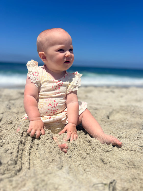 Amber Onesie in Pink Sprig Floral