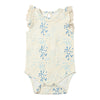 Flutter lace sleeve blue floral pattern onesie