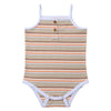 Flat shot of the Karter Onesie in natural retro stripe 