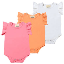  three pack of colorful onesies for baby