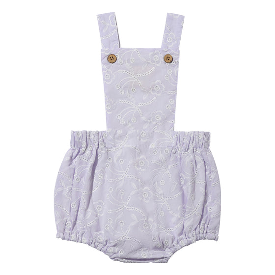 Baby light purple embroidered pinafore Bubble