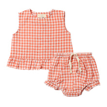  Coral Plaid Aria Dress with matching bloomer 