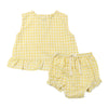 Yellow plaid Aria Dress with Matching Bloomer 