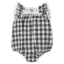  Flat shot of Charlotte Bubble in Navy Check Eyelet 
