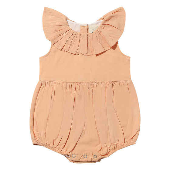 Sherbet colored orange baby ruffled bubble 