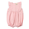 The Poppy Bubble in pink is a darling outfit for toddlers, featuring delicate ruffle sleeves and a soft, breathable fabric perfect for warm weather. Its charming design and versatile color make it a lovely addition to any little one’s wardrobe, ideal for playdates, outings, or family events.
