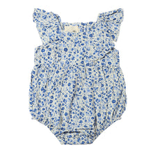  Light blue floral print baby bubble 