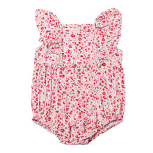  Pink dainty floral riffled baby bubble 