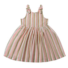  Emma Dress in Pink and Tan Stripe