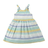 Emma Dress in Blue and Yellow Stripe