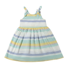  Emma Dress in Blue and Yellow Stripe