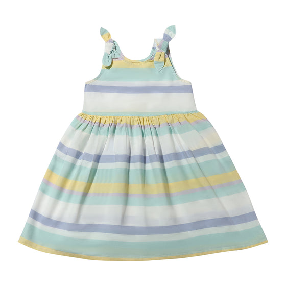 Emma Dress in Blue and Yellow Stripe